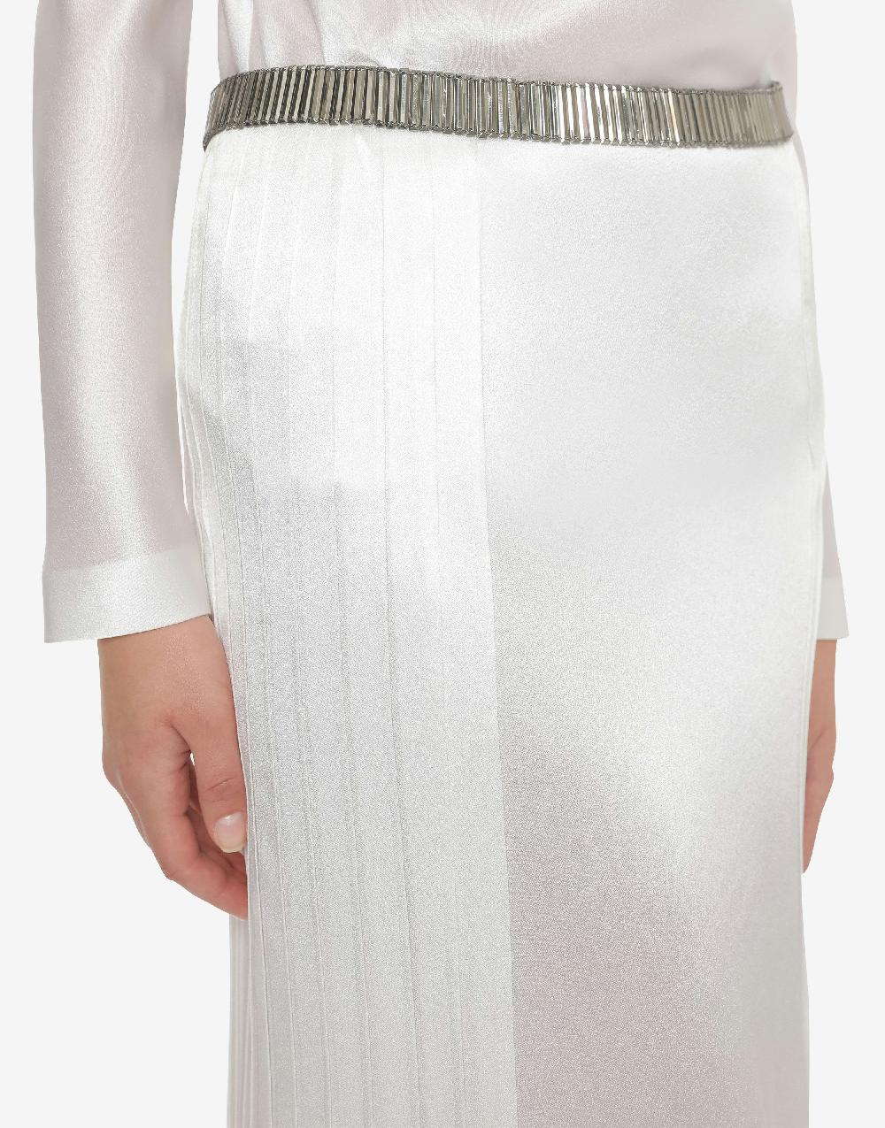 Alberta Ferretti Gonna lunga in raso con plissé Nuova