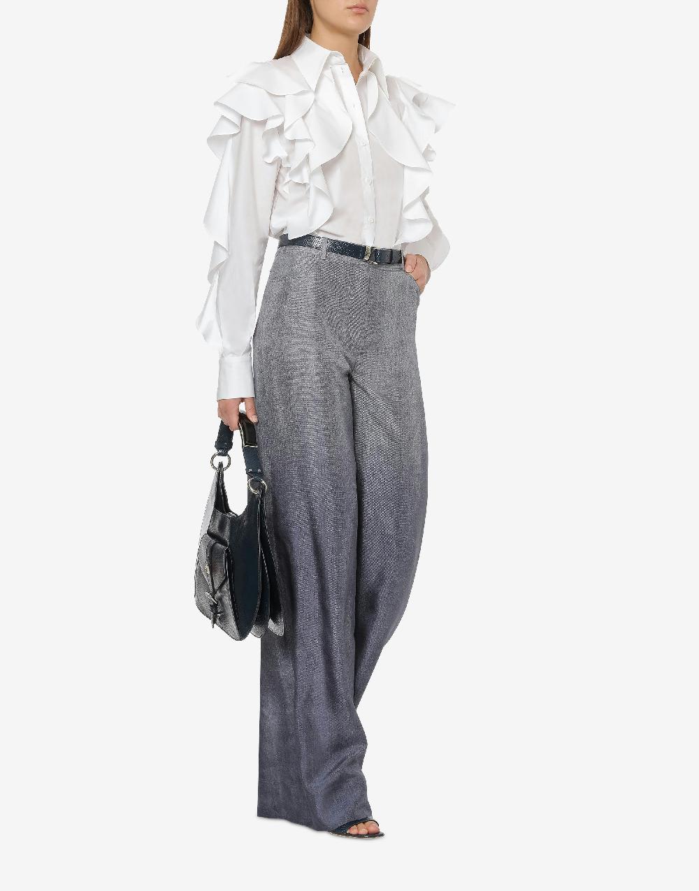 Alberta Ferretti Camicia in popeline stretch con ruches Offerte esclusive