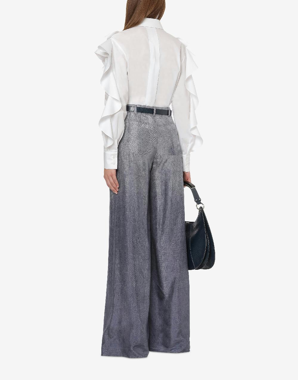 Alberta Ferretti Camicia in popeline stretch con ruches Offerte esclusive