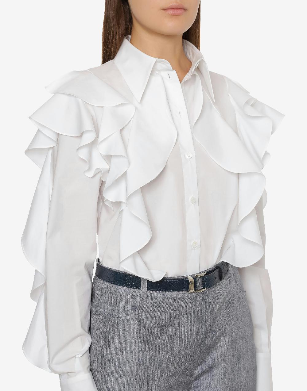 Alberta Ferretti Camicia in popeline stretch con ruches Offerte esclusive