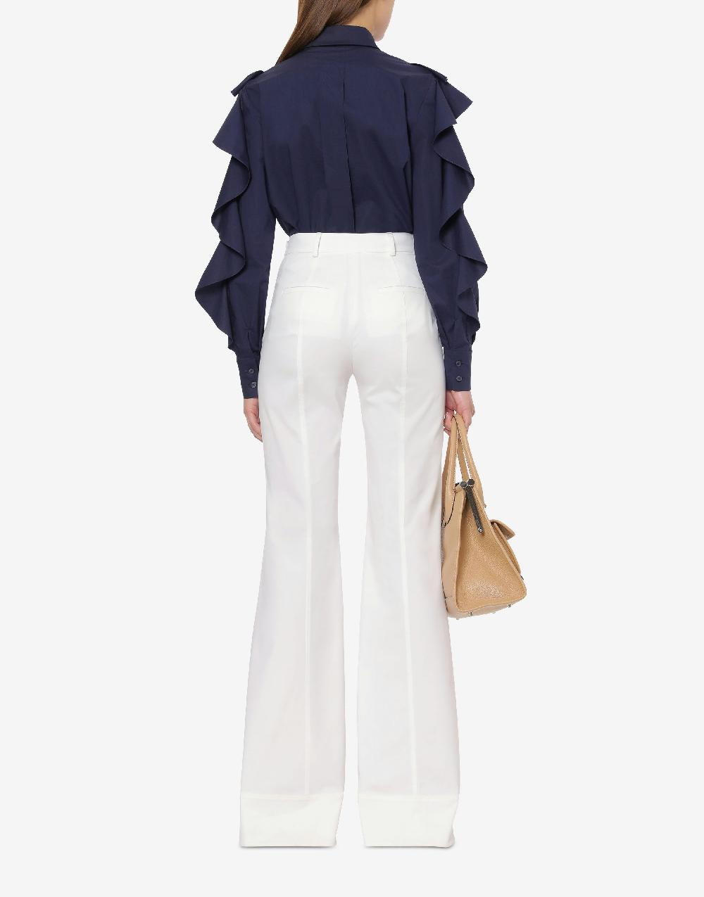 Alberta Ferretti Camicia in popeline stretch con ruches Qualità