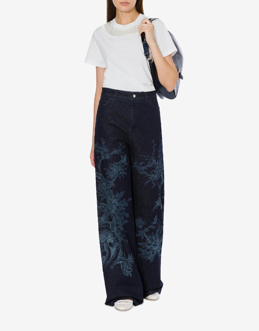 Alberta Ferretti T-shirt in jersey con ricamo paillettes e stones Negozi Online