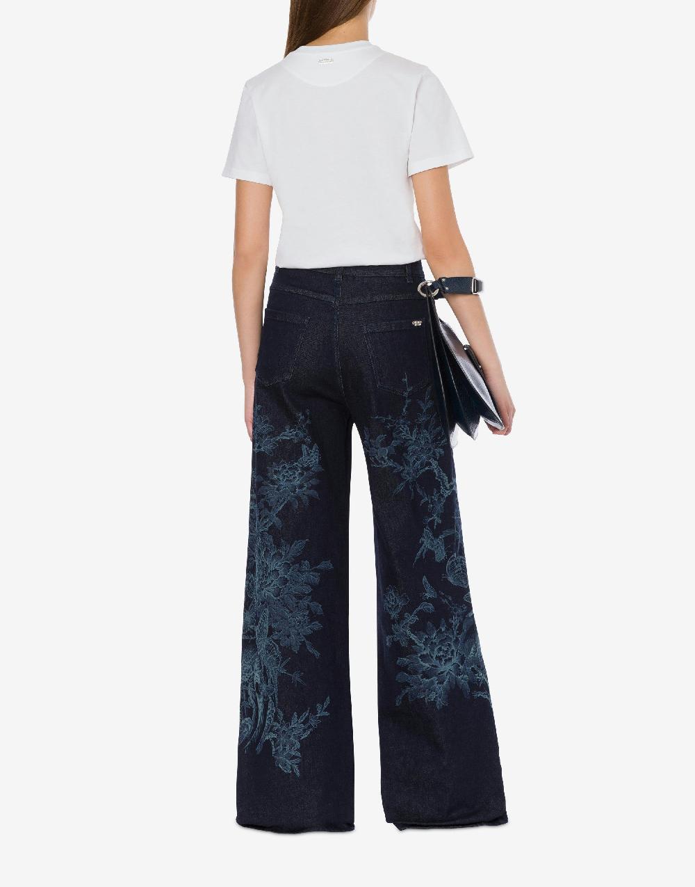 Alberta Ferretti T-shirt in jersey con ricamo paillettes e stones Negozi Online