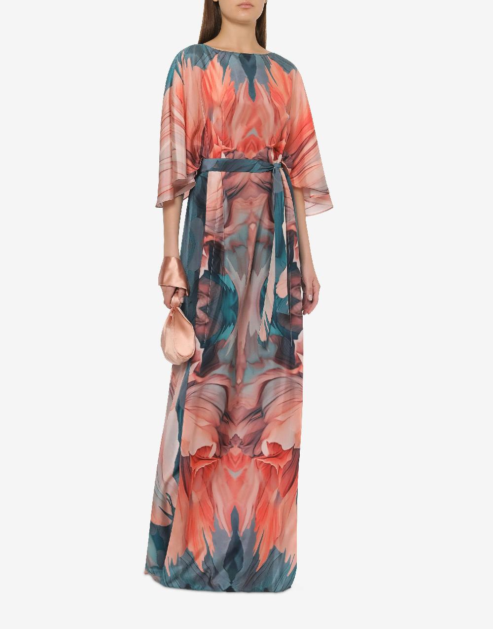 Alberta Ferretti Abito in habotai con stampa petali Shopping Online