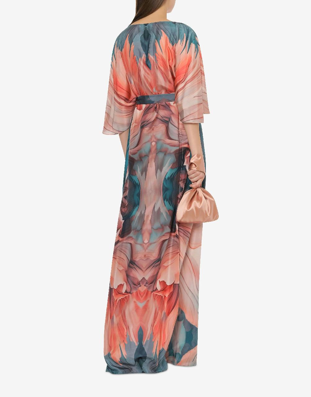 Alberta Ferretti Abito in habotai con stampa petali Shopping Online