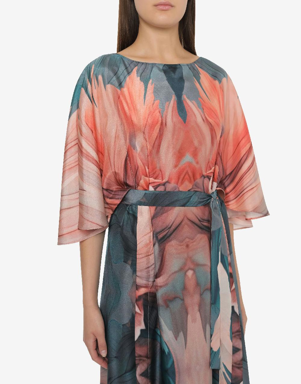 Alberta Ferretti Abito in habotai con stampa petali Shopping Online