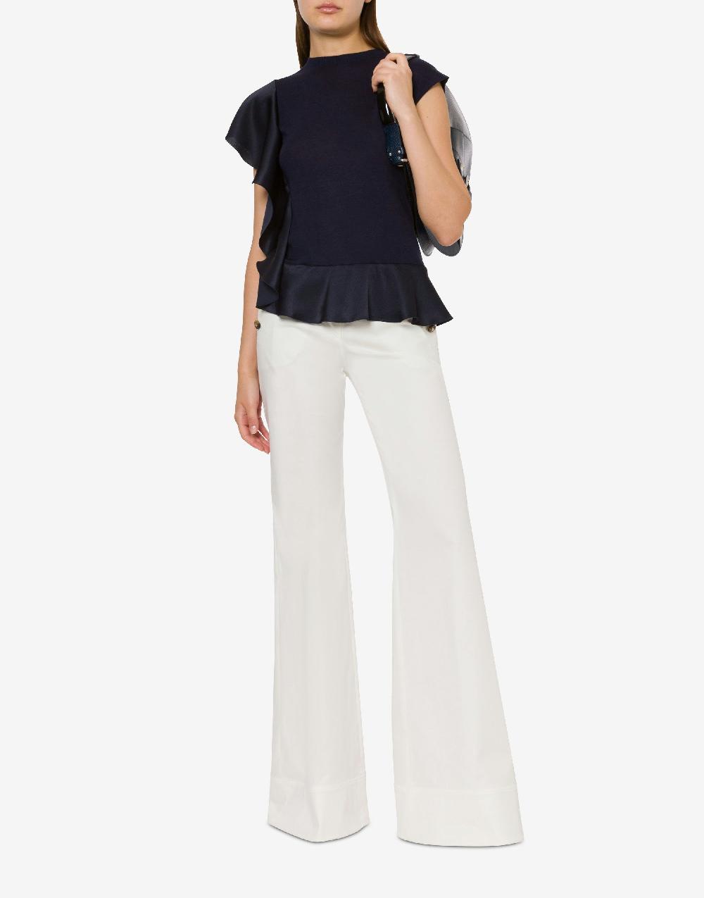 Alberta Ferretti Maglia in cashmere e seta con ruches Prezzo Ridotto