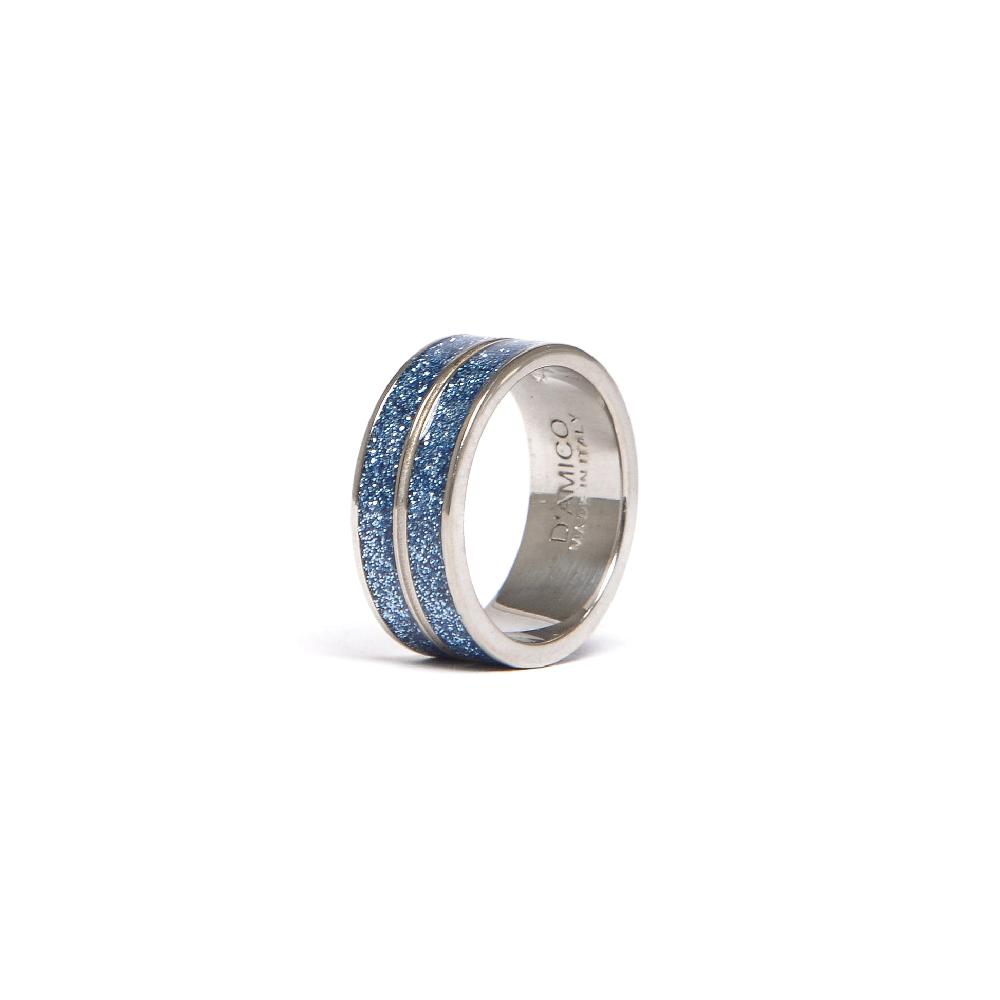 D'AMICO Anello Doppia Fede Glitter Soddisfazione Garantita