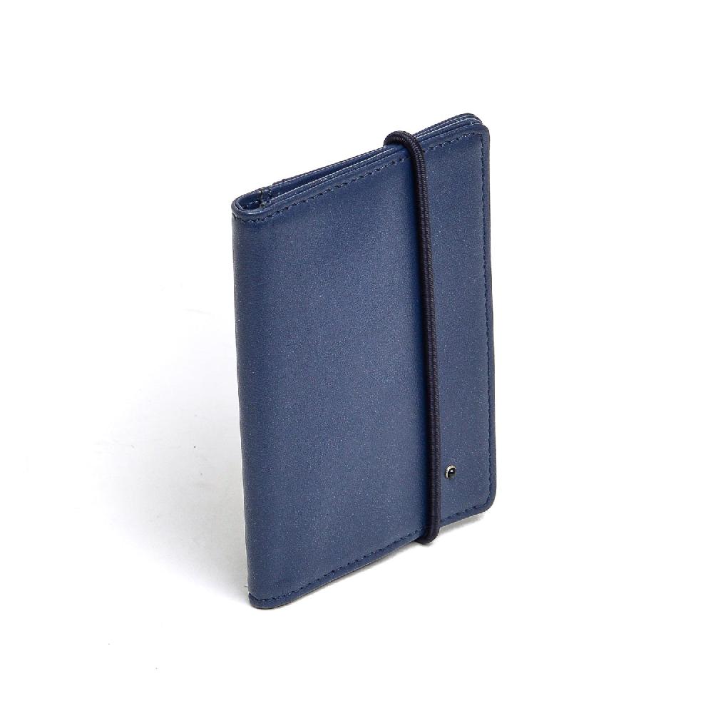 D'AMICO Portafoglio Pieghevole Classico Pelle Blu Saldi Di Fabbrica