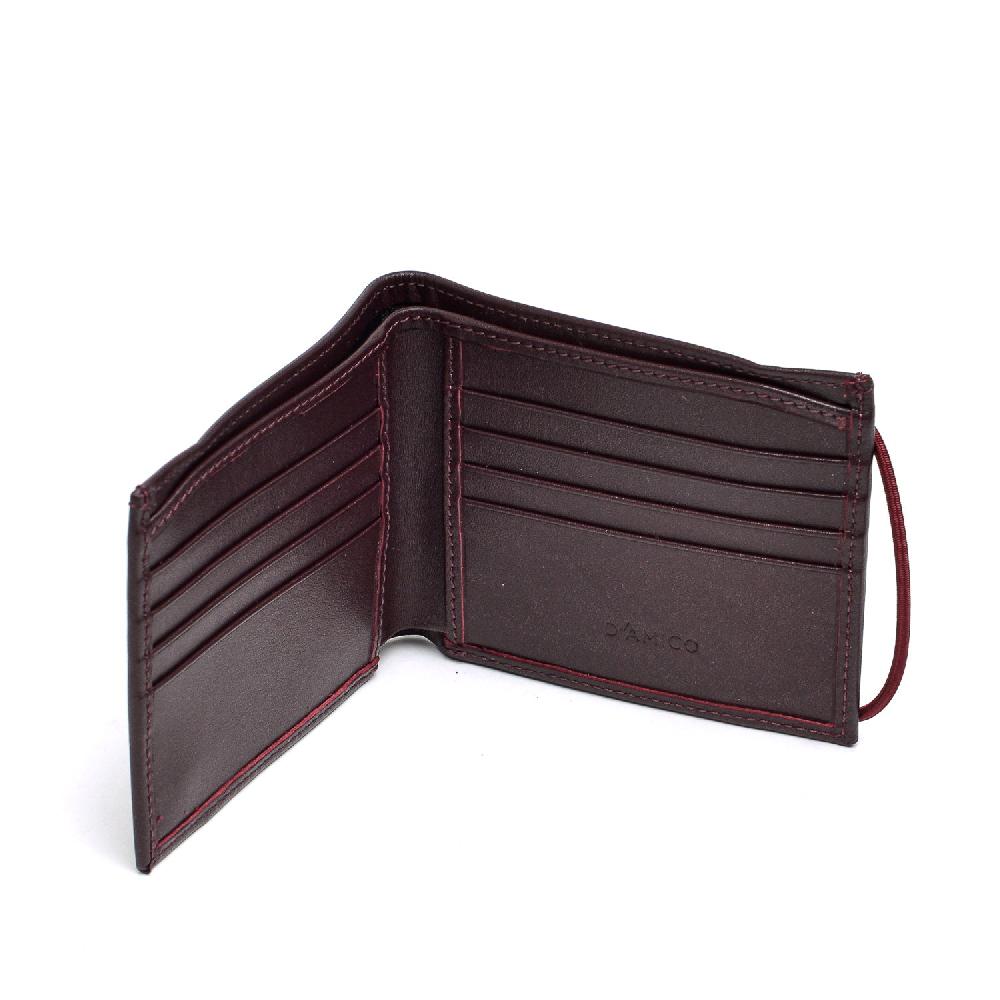 D'AMICO Portafoglio Classico Pieghevole 1 lato Pelle Bordeaux Vendite Flash