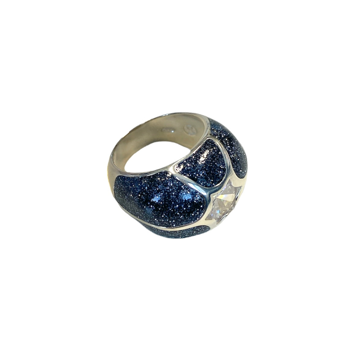 D'AMICO Anello Stella Glitter Blue Navy Economico