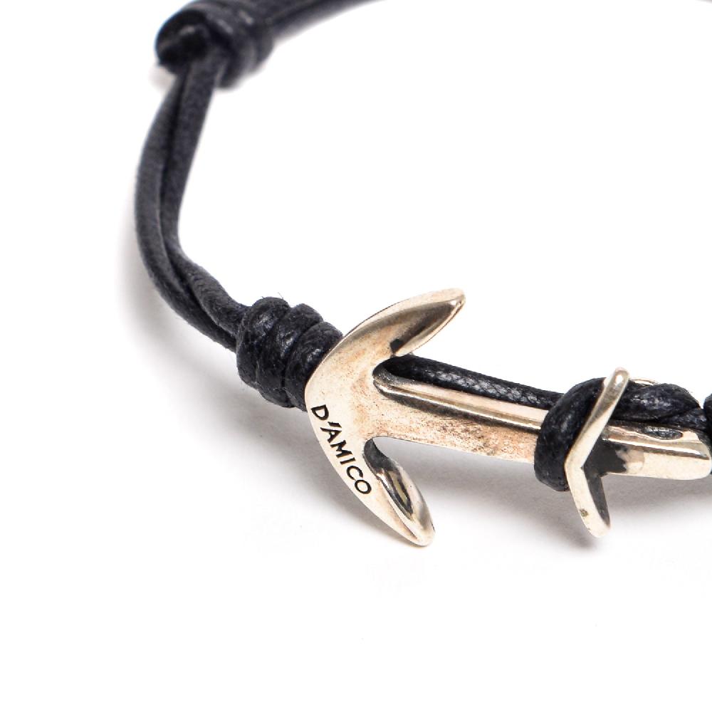 D'AMICO Bracciale Ancora Cordone Cerato Moda
