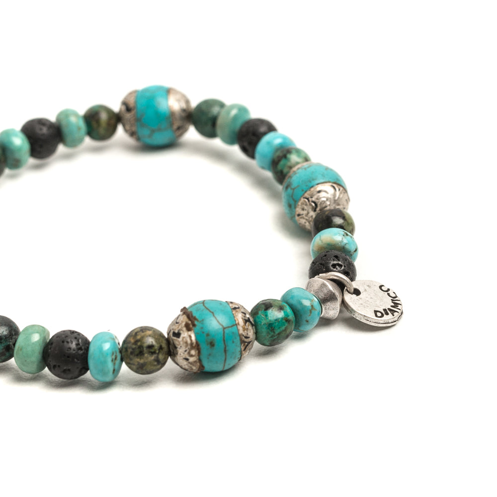 D'AMICO Bracciale Rajat / Elastico Fusion Turchese Tibet Nuovo