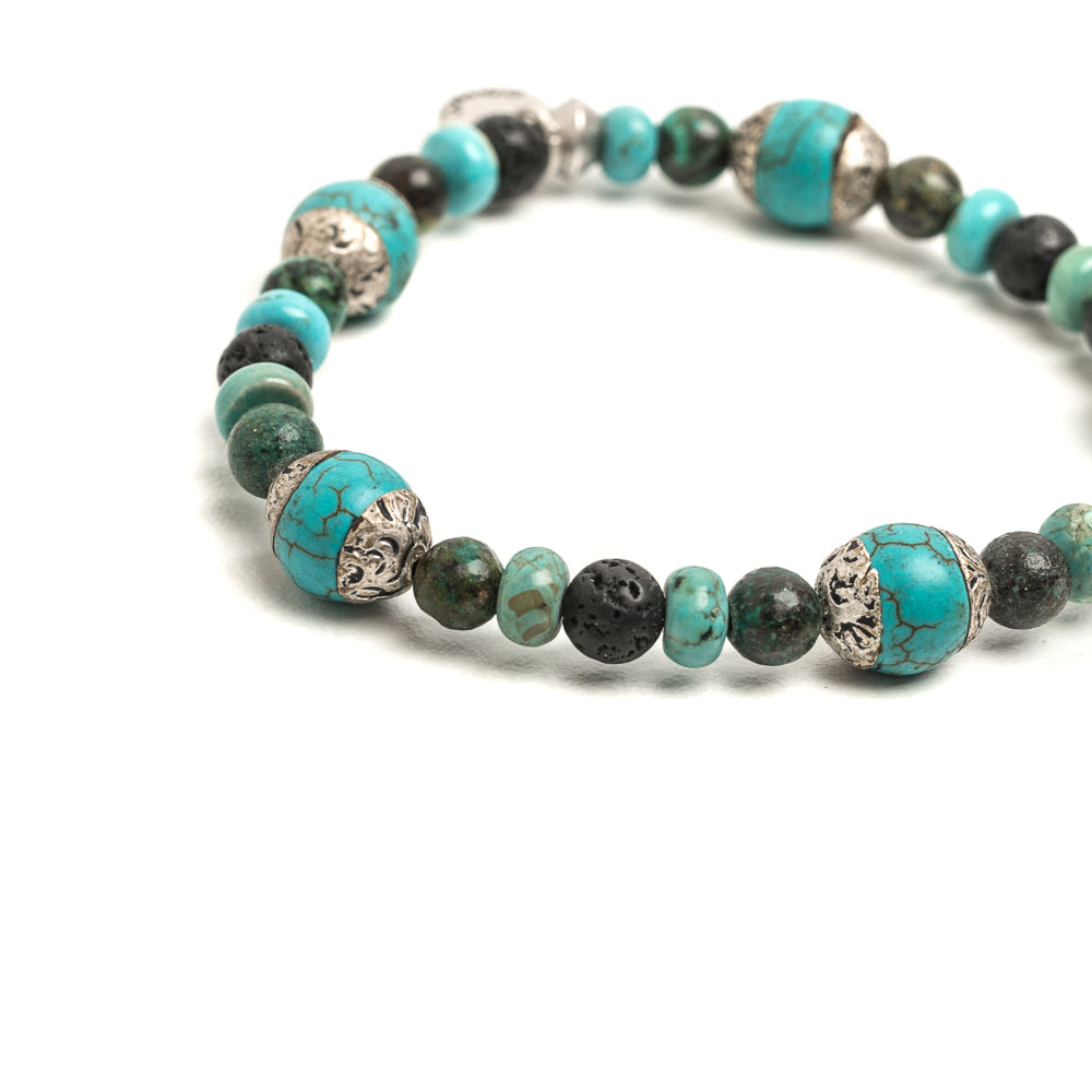 D'AMICO Bracciale Rajat / Elastico Fusion Turchese Tibet Nuovo