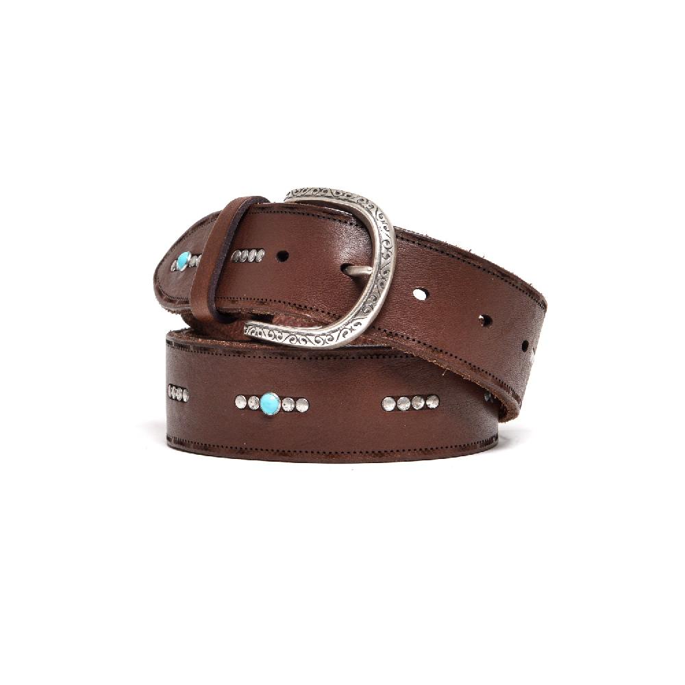 D'AMICO Cintura Borchiette Argento + Turchesi h40 Testa Moro Spedizione Gratuita