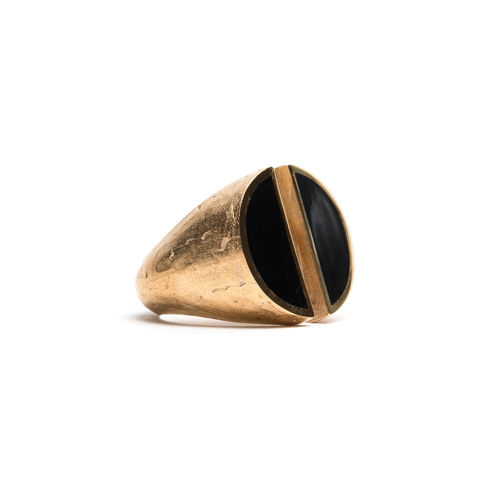 D'AMICO Anello Taglio Bronzo con Lacca Nera Promozione Limitata