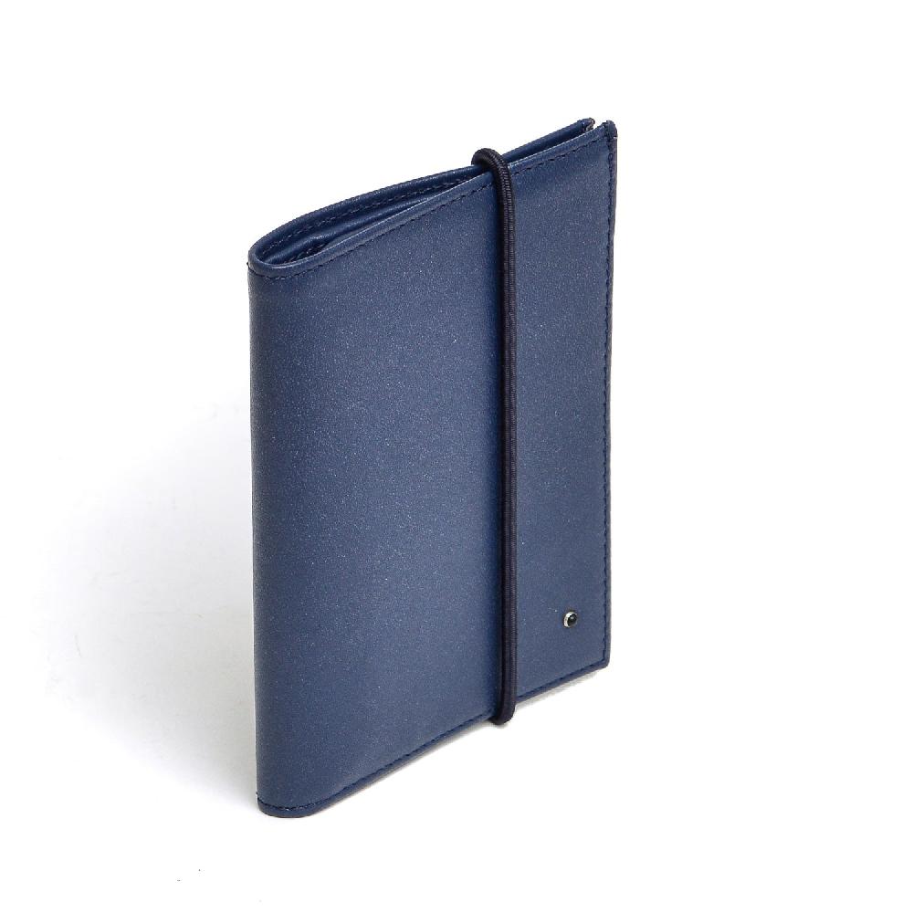 D'AMICO Portafoglio Classico Pieghevole 1 lato Pelle Blu Outlet
