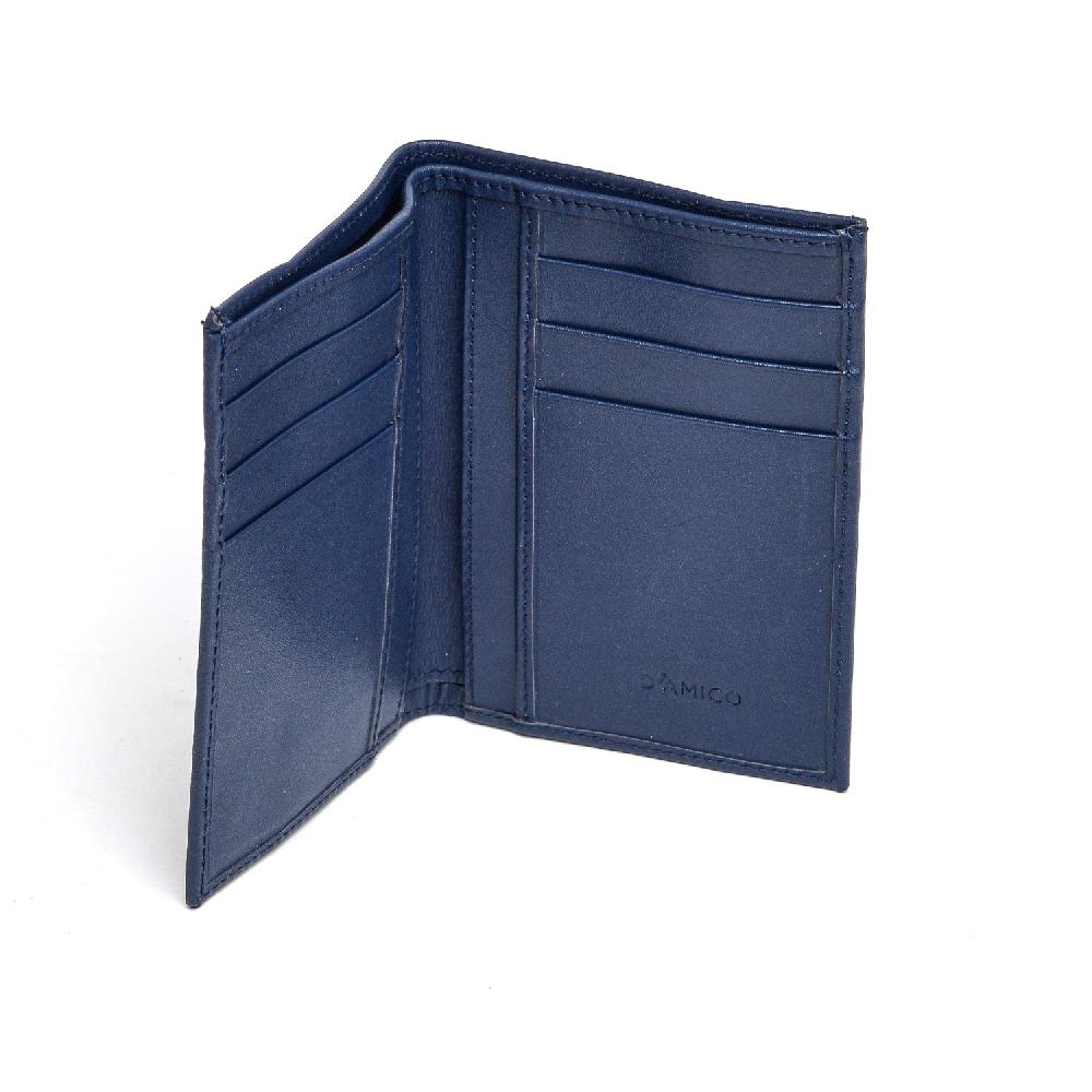 D'AMICO Portafoglio Classico Pieghevole 1 lato Pelle Blu Outlet