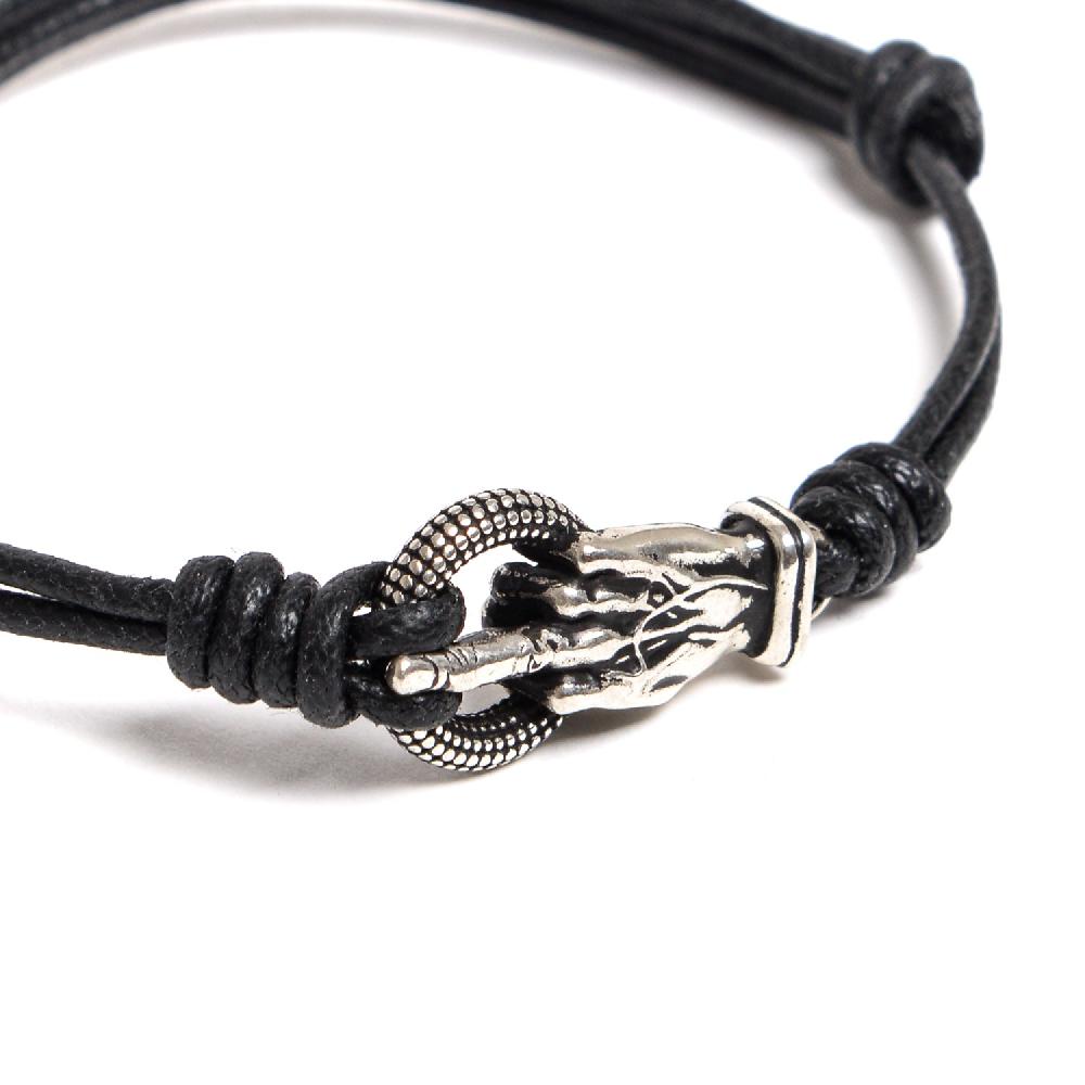 D'AMICO Bracciale Catenina Cordone Cerato + "Fuck" Vendita