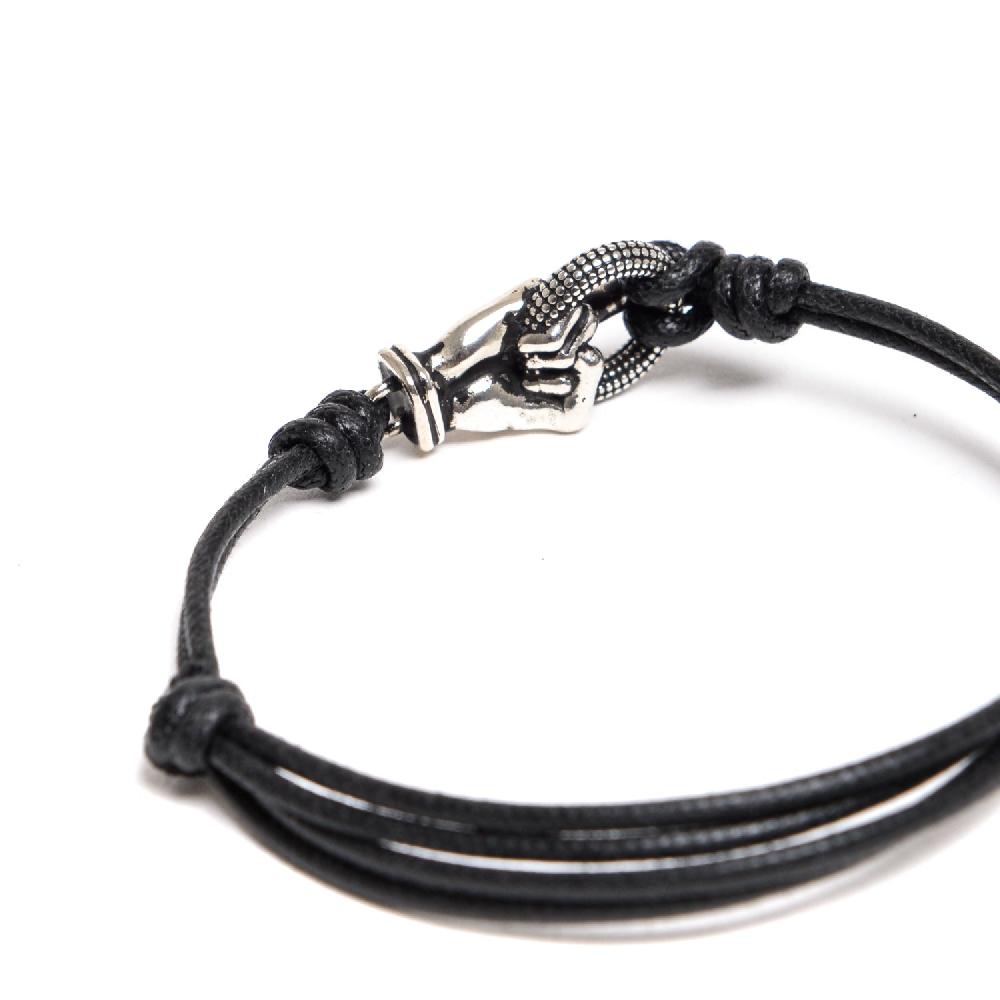 D'AMICO Bracciale Catenina Cordone Cerato + "Fuck" Vendita