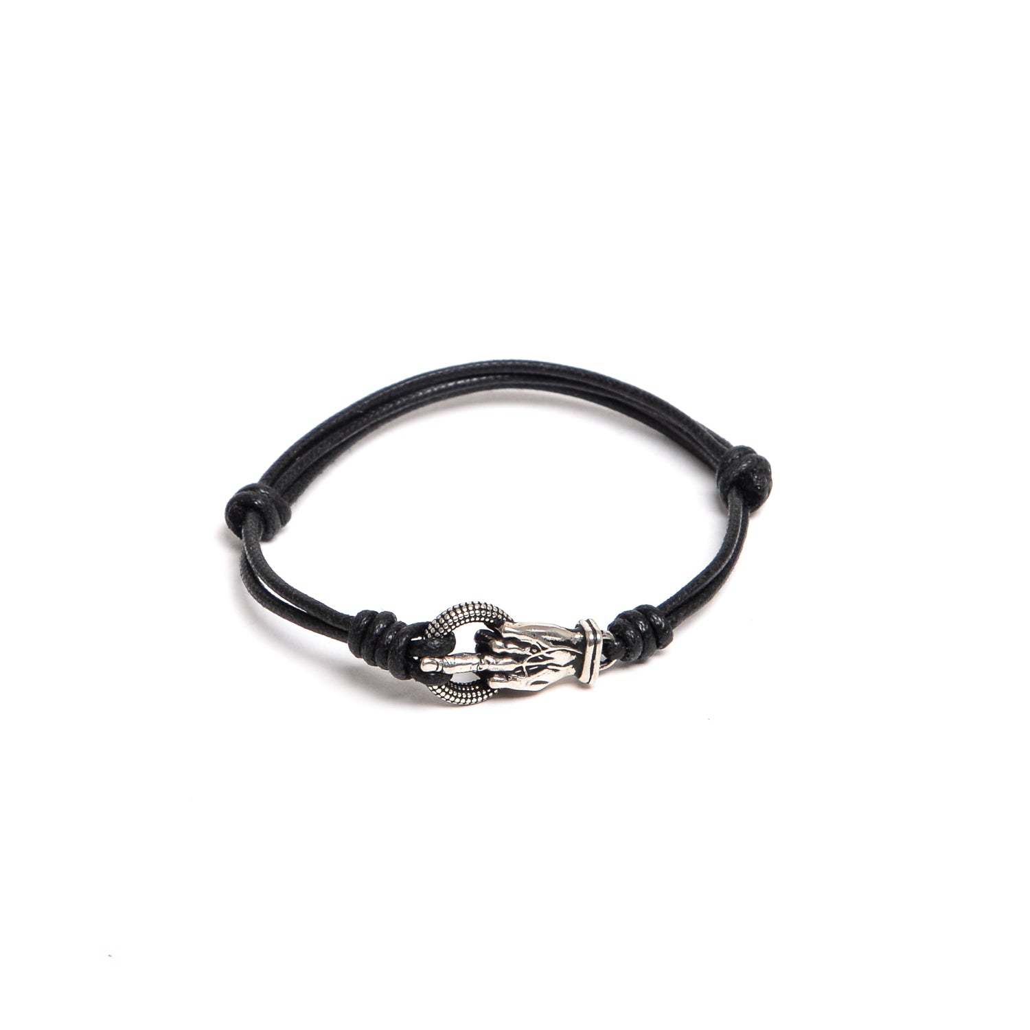 D'AMICO Bracciale Catenina Cordone Cerato + "Fuck" Vendita
