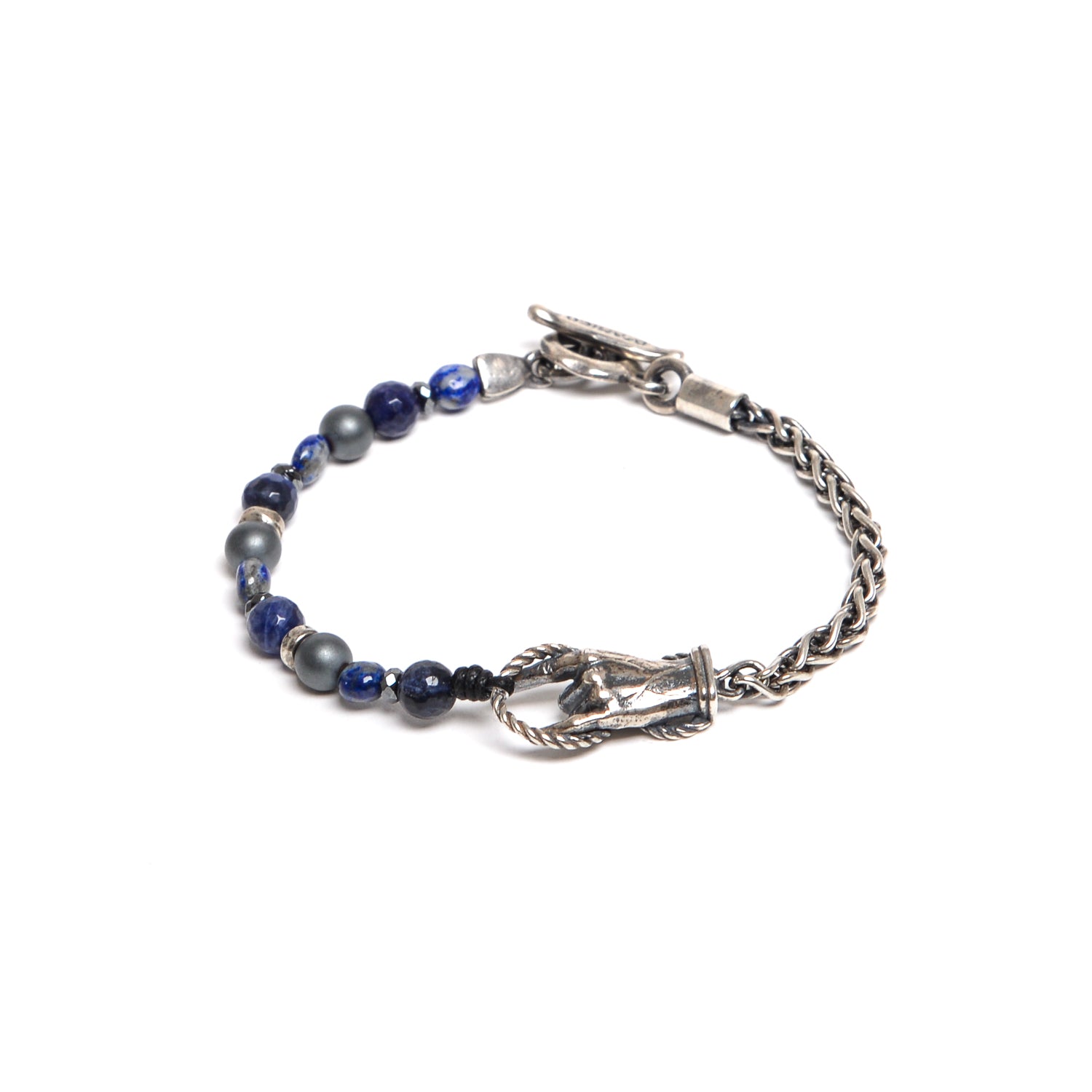 D'AMICO Bracciale Catenina Fusion Blu e "Horn" Qualità