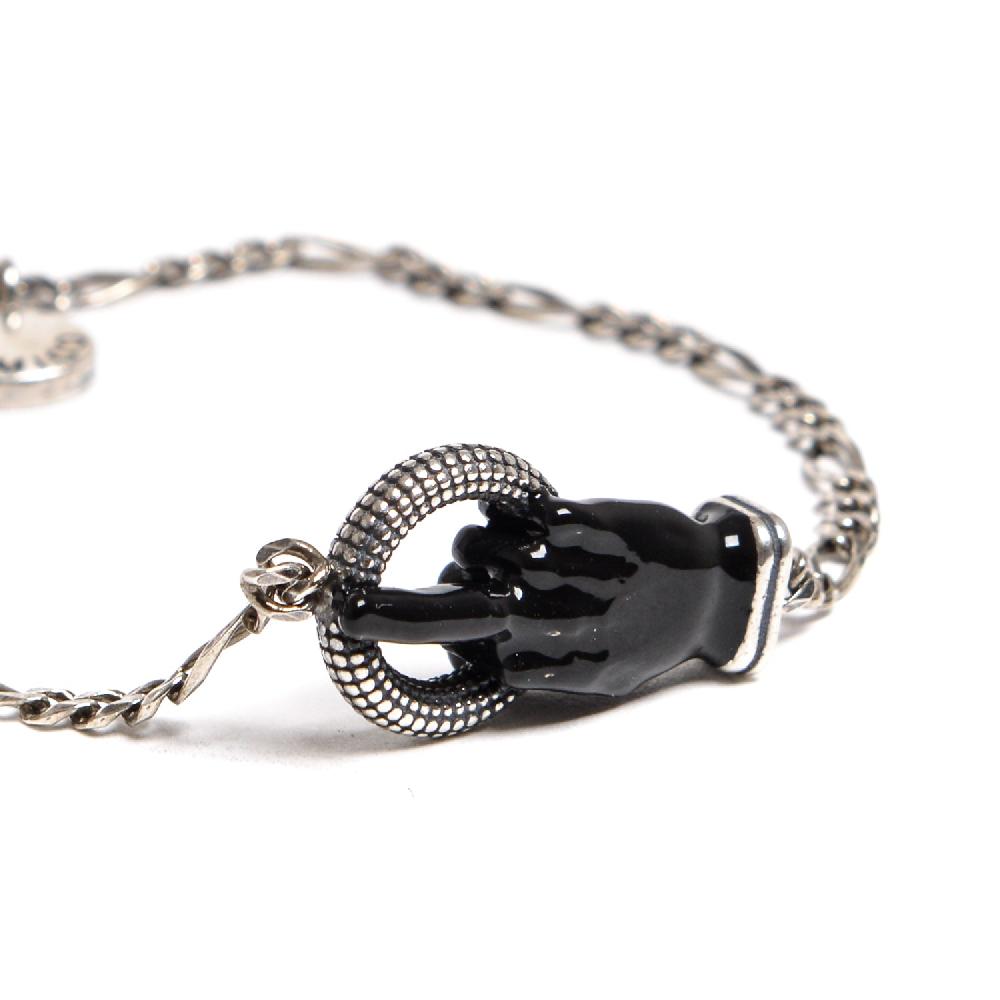 D'AMICO Bracciale Catenina con "Fuck" Laccato Nero Vendita