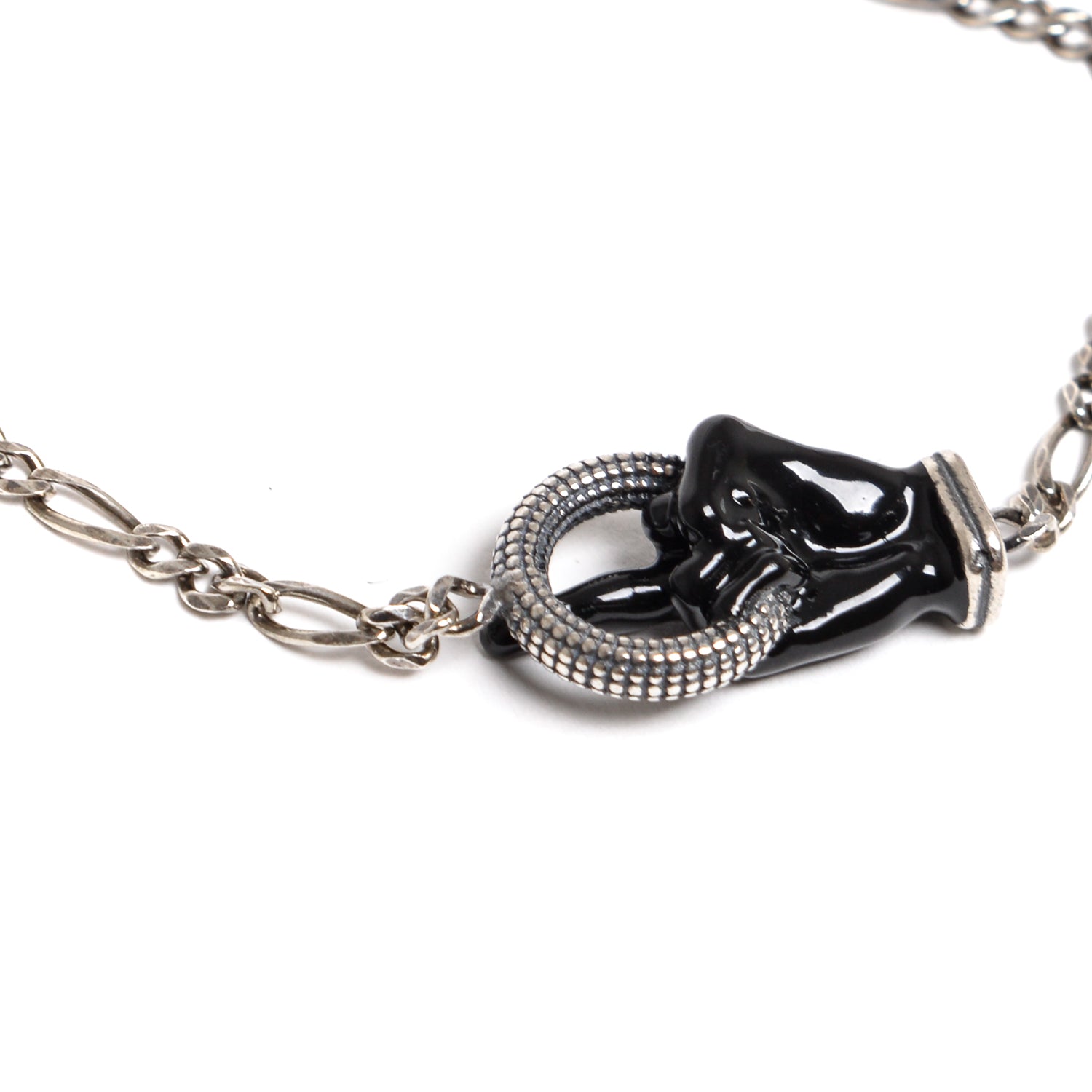 D'AMICO Bracciale Catenina con "Fuck" Laccato Nero Vendita
