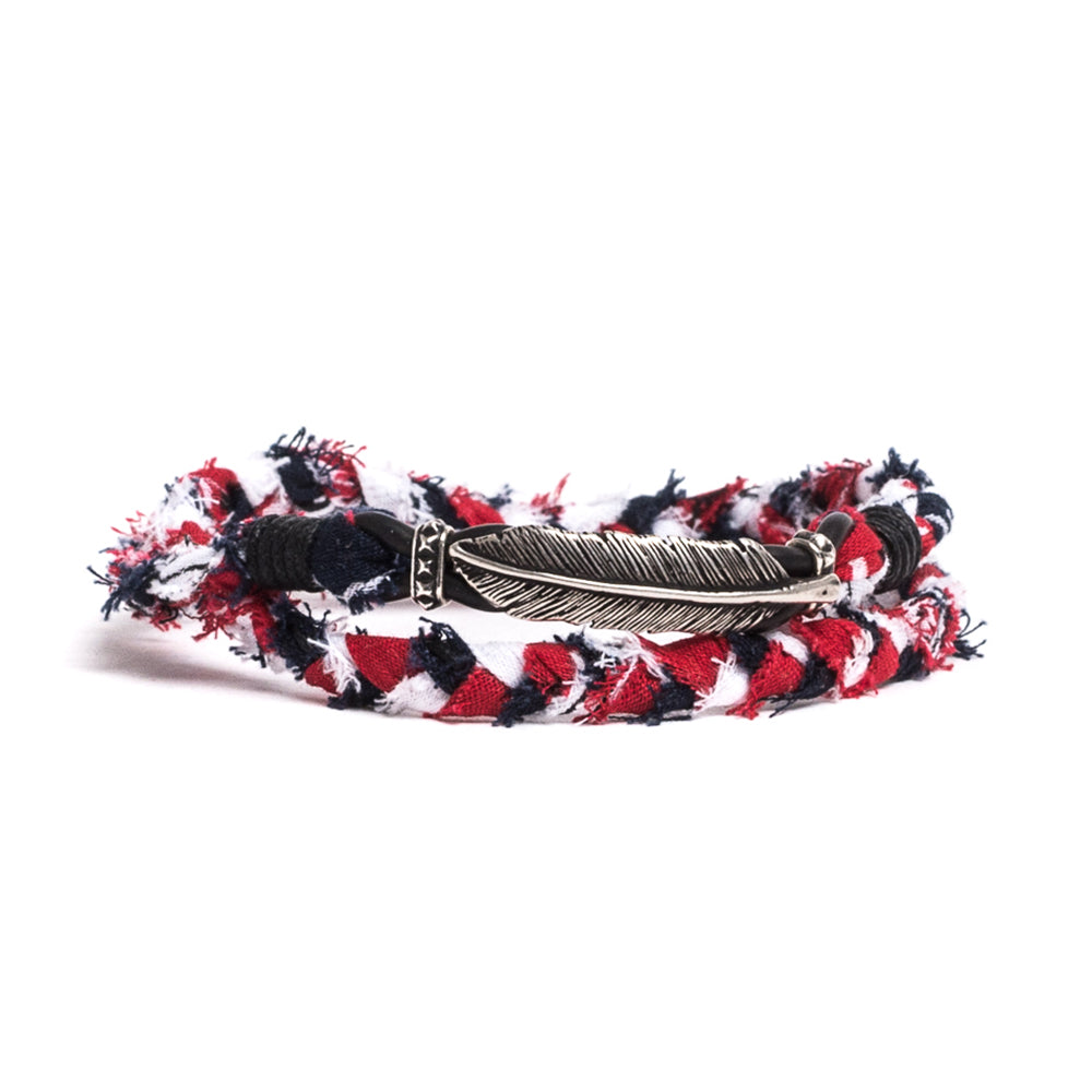 D'AMICO Bracciale Bandana Intrecciata + Piuma In Saldo