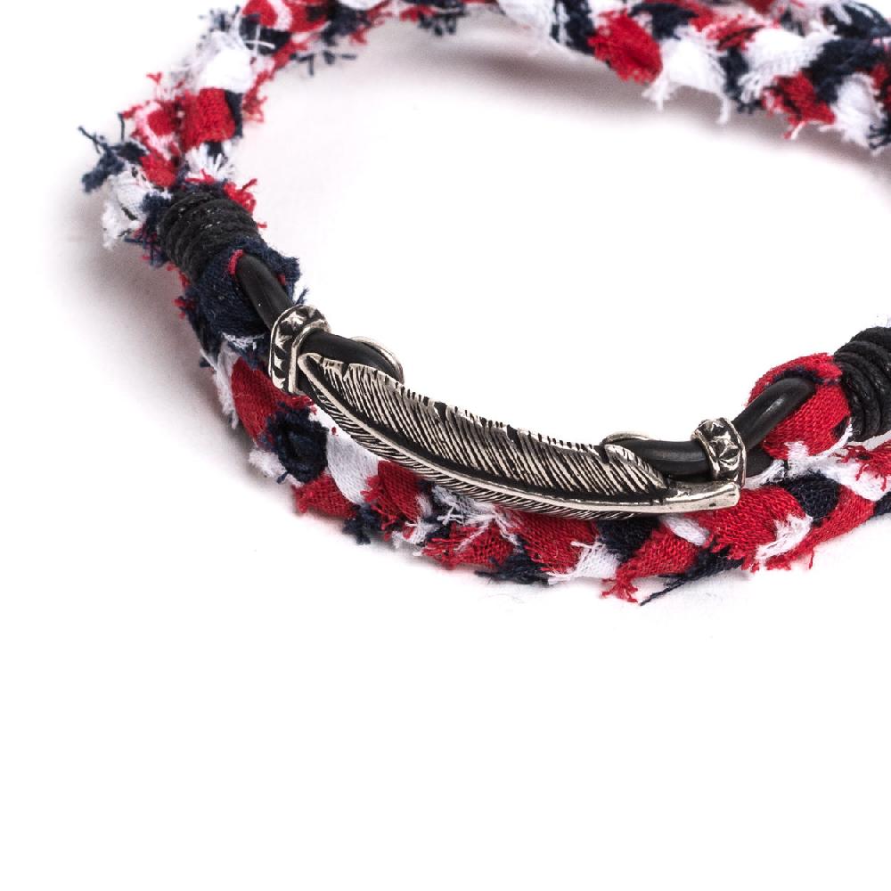 D'AMICO Bracciale Bandana Intrecciata + Piuma In Saldo