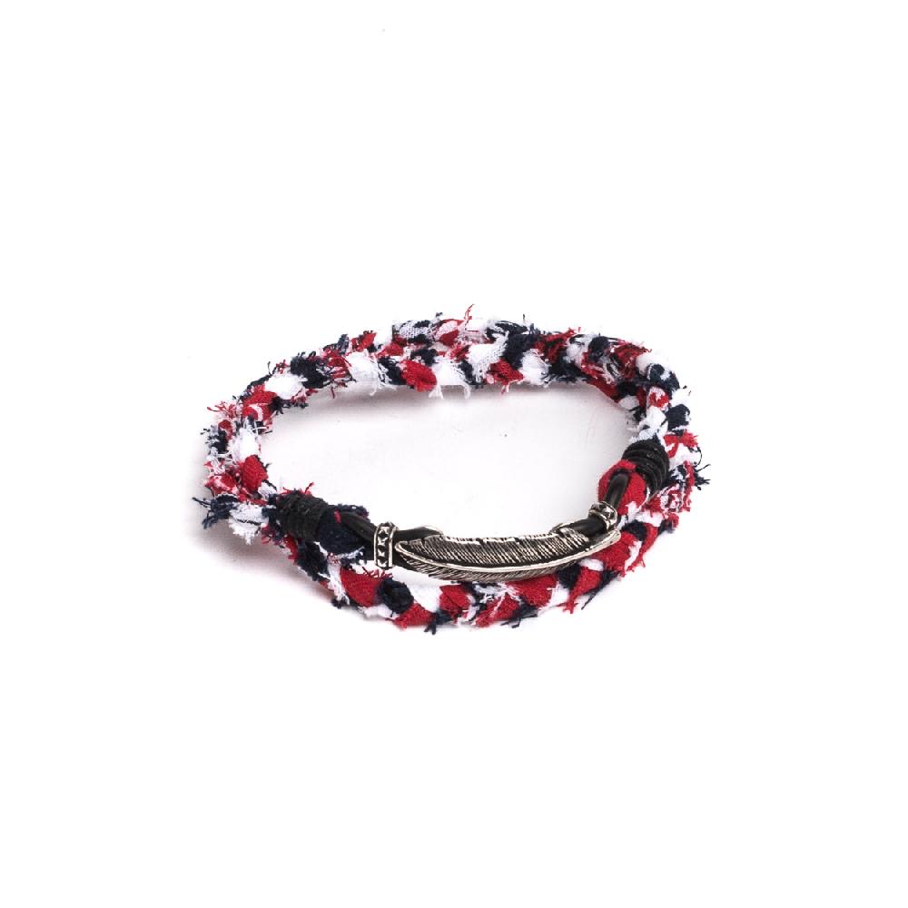 D'AMICO Bracciale Bandana Intrecciata + Piuma In Saldo