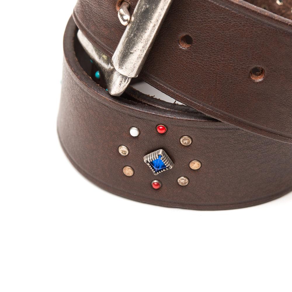 D'AMICO Cintura Texas Cuoio Butter + Borchie e Pietre Offerte speciali