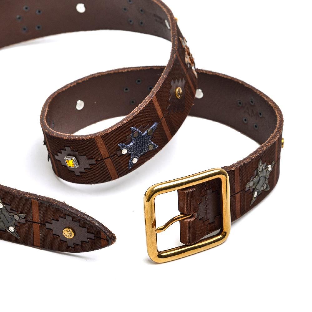D'AMICO Cintura Cuoio Laserato + Decorazioni Stelle / Pitone / Razza e Pietre Ultimo giorno