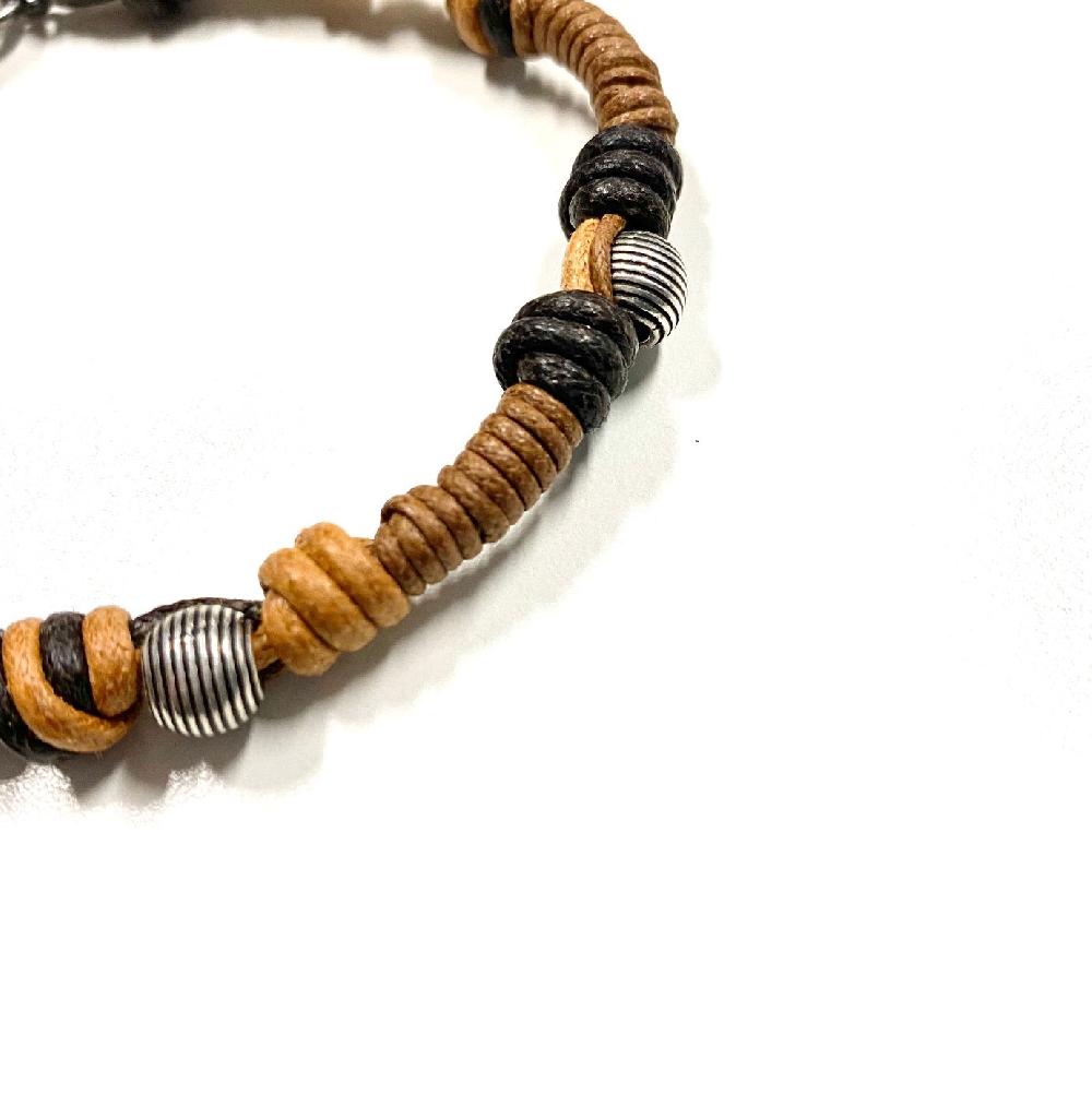 D'AMICO Bracciale Cotone Cerato + Palline Righe Discount Store per i nuovi prodotti