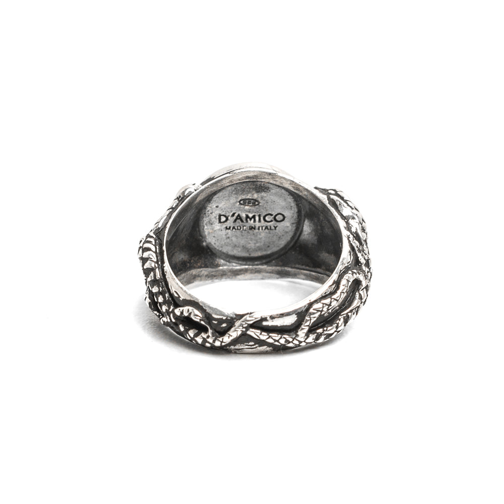 D'AMICO Anello Serpenti Intrecciati + Piastra Lucida Promozione