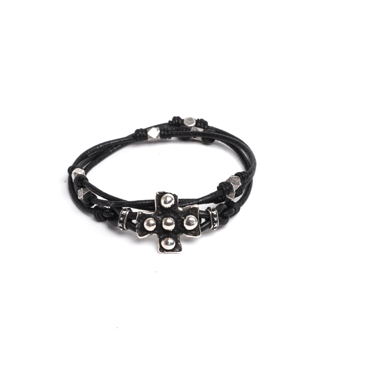 D'AMICO Bracciale Cuoio + Croce Palline e Pepite Acquista Ora