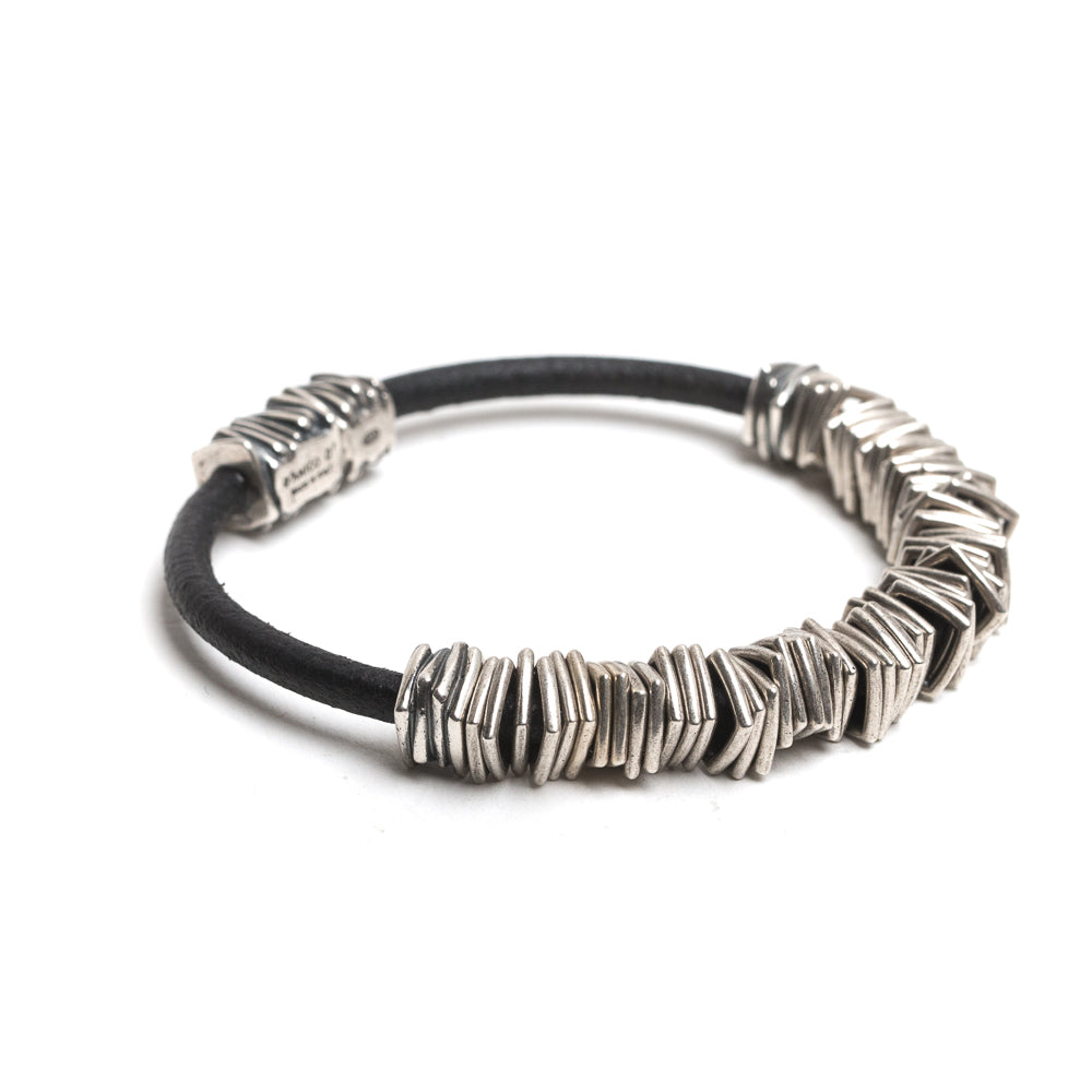 D'AMICO Bracciale Cuoio + Rondelle Sottocosto