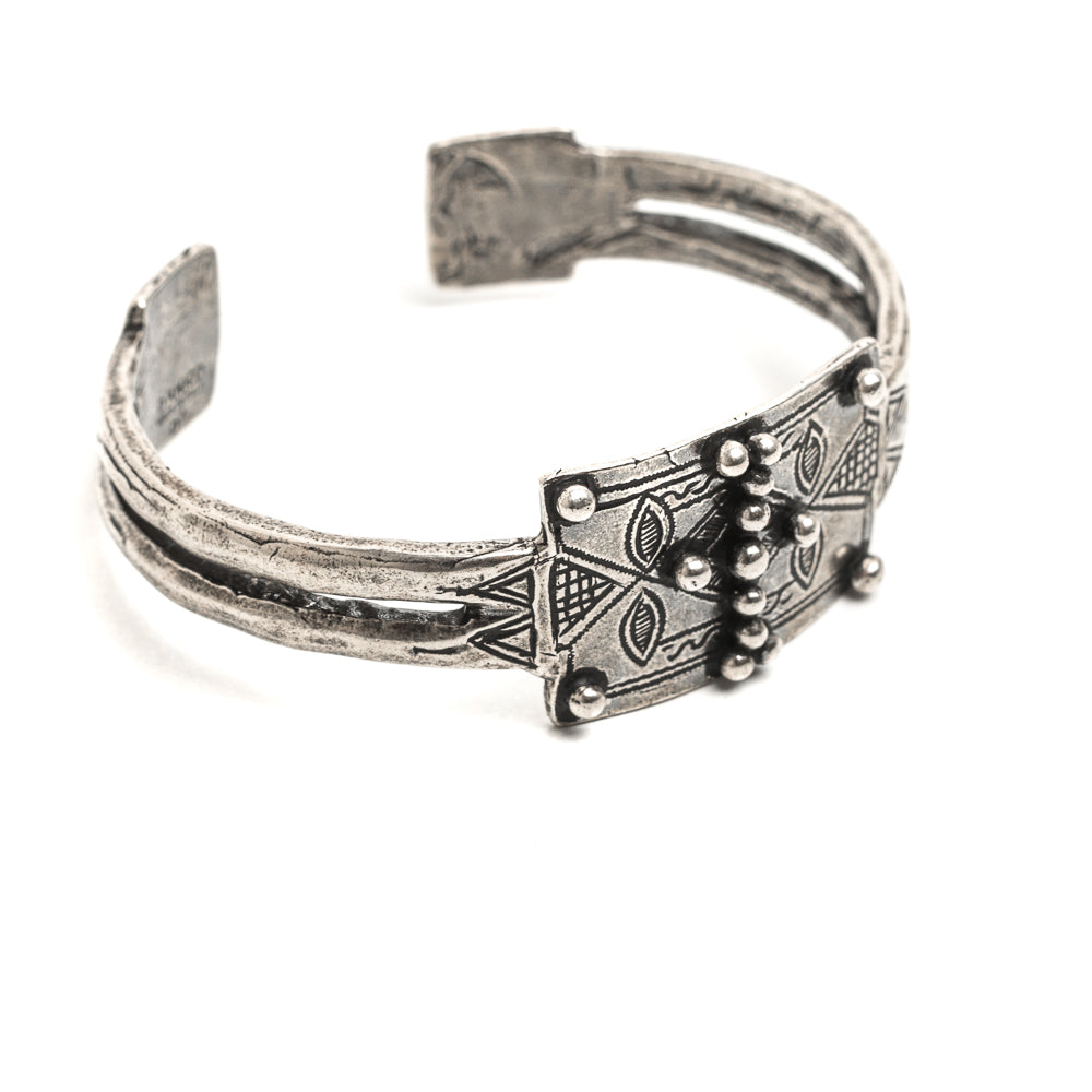D'AMICO Bracciale Rigido Tuareg Piastra + Pallini Economico