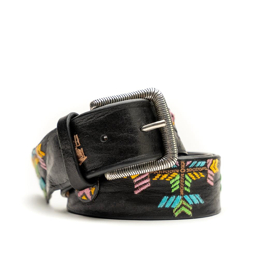 D'AMICO Cintura Cuoio Vintage Nero Ricamo Navajo Candy Comprare a buon mercato