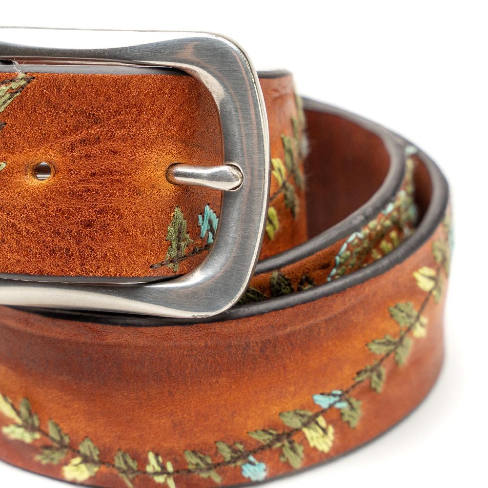 D'AMICO Cintura Cuoio Vintage Floral Turchese Flash Sale