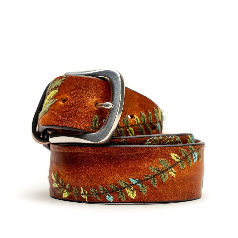 D'AMICO Cintura Cuoio Vintage Floral Turchese Flash Sale
