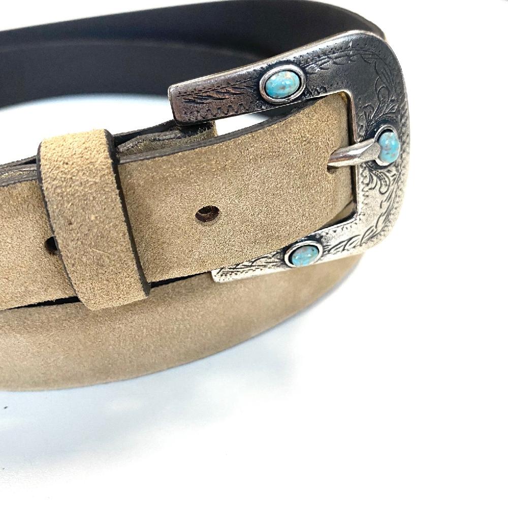 D'AMICO Cintura Camox Suede Fibbia Texas Turchesi Offerta per la Festa della Mamma