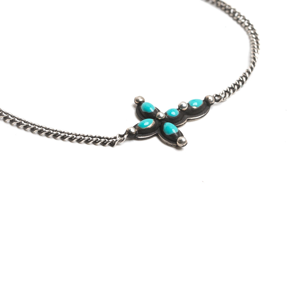 D'AMICO Bracciale Catenina + Croce Smaltata Turchese Only for today