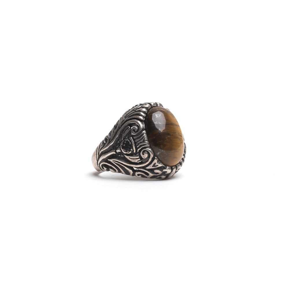 D'AMICO Anello Ovale Floreale + Occhio di Tigre Black Friday Prezzi