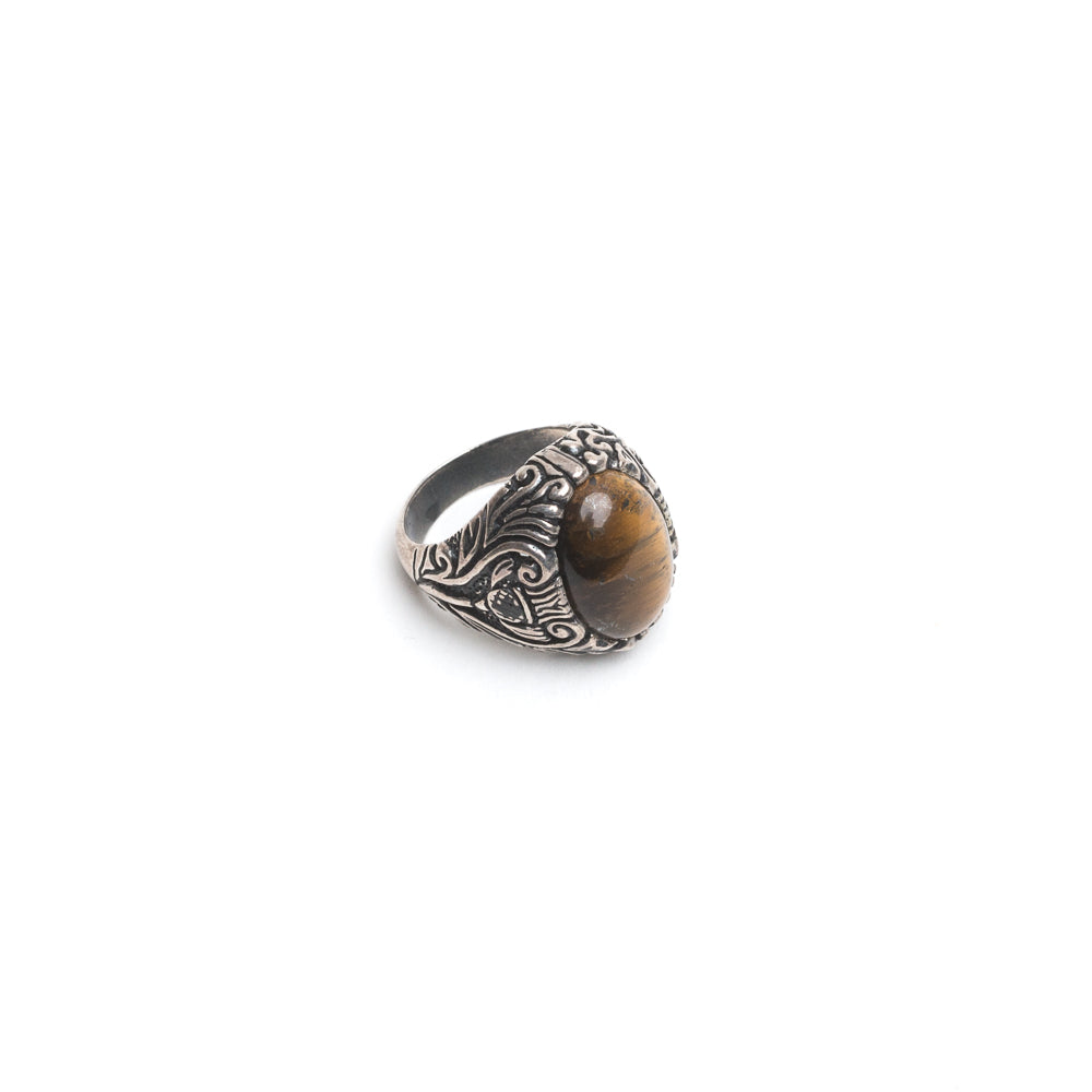 D'AMICO Anello Ovale Floreale + Occhio di Tigre Black Friday Prezzi