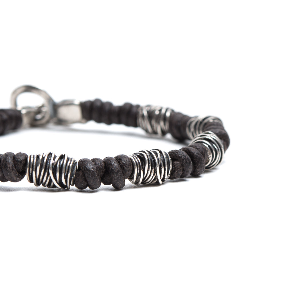 D'AMICO Bracciale Cotone Cerato + Argento 925 Testa Moro Sconti questo mese