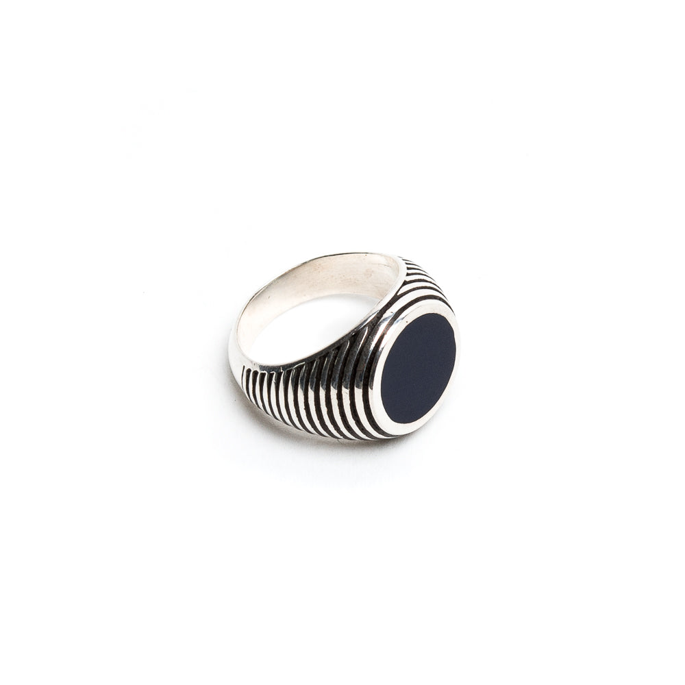 D'AMICO Anello Rigato con Lacca Blu Negozi Online